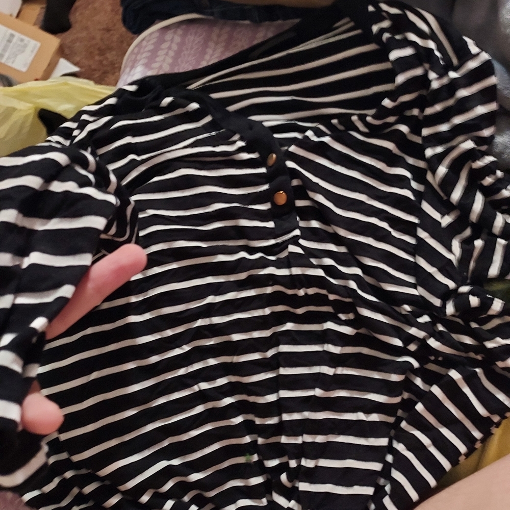 Plus size black and white long sleeve